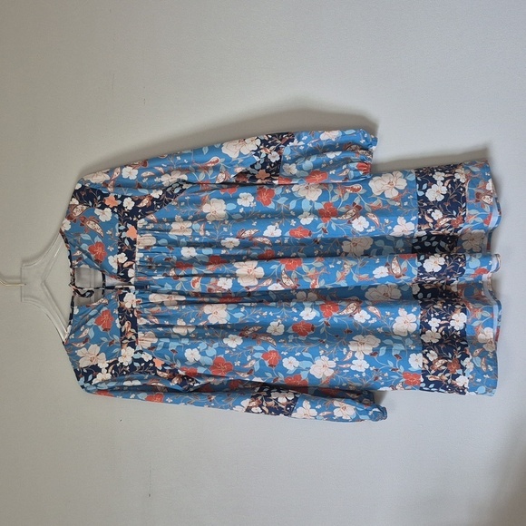 Greylin Helena Floral Shift Dress Boho Prairie Long Sleeve Relaxed Mini, Size S - Picture 7 of 9